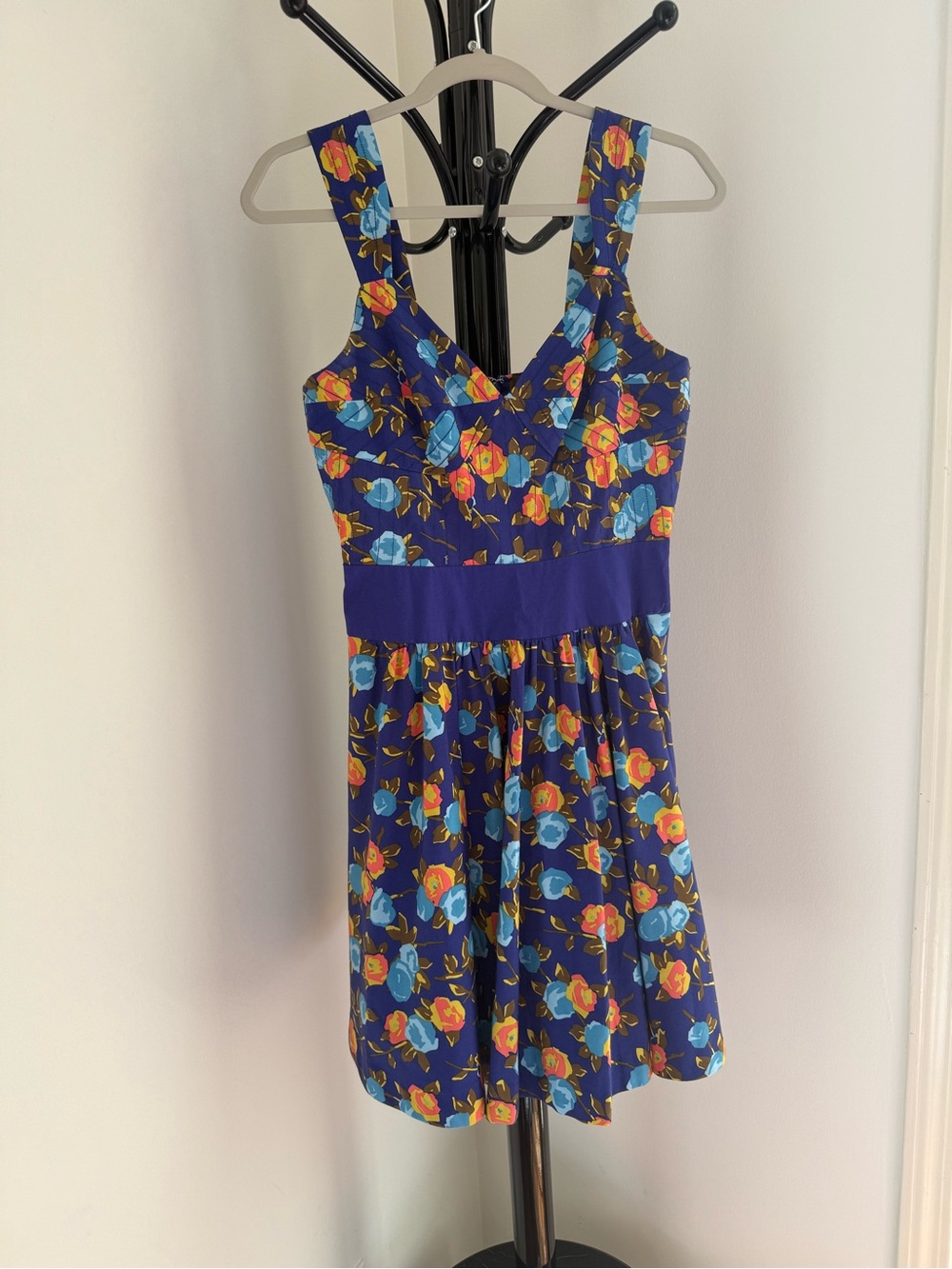 Tracy Reese Blue Floral Strapless Dress